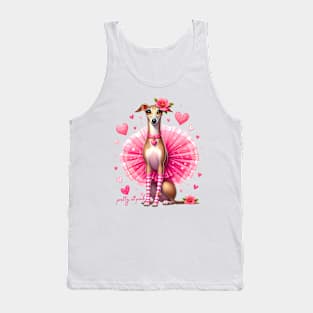 Greyhound Whippet Italian Dog in pink Tank Top